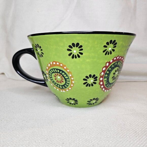 Signature Large Boho Stoneware Latte Coffee Mug Cup - Picture 3 of 6